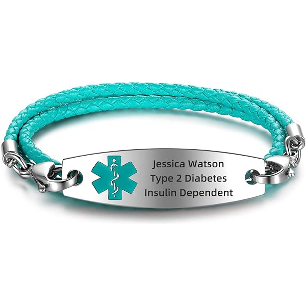 Pulsera De Identificación Médica Ajustable - Cuerda Trenzada Grabable - Para Hombres Y Mujeres