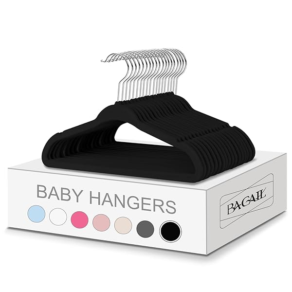 BAGAIL 50 PACK KIDS VELVET HANGERS 11 INCHES...