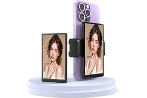 VITANO 5" Magnetic Vlog Selfie Monitor Screen for iPhone, Back Camera Monitor with Bluetooth Remote, Low Latency HD Display, Wireless & Wired Dual Mode for TikTok Live Streaming & Content Creation (Black)