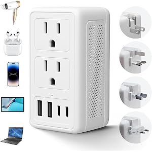2000W 220V to 110V Voltage Converter US to Europe for Hair Dryer, Converter for European Travel (White)