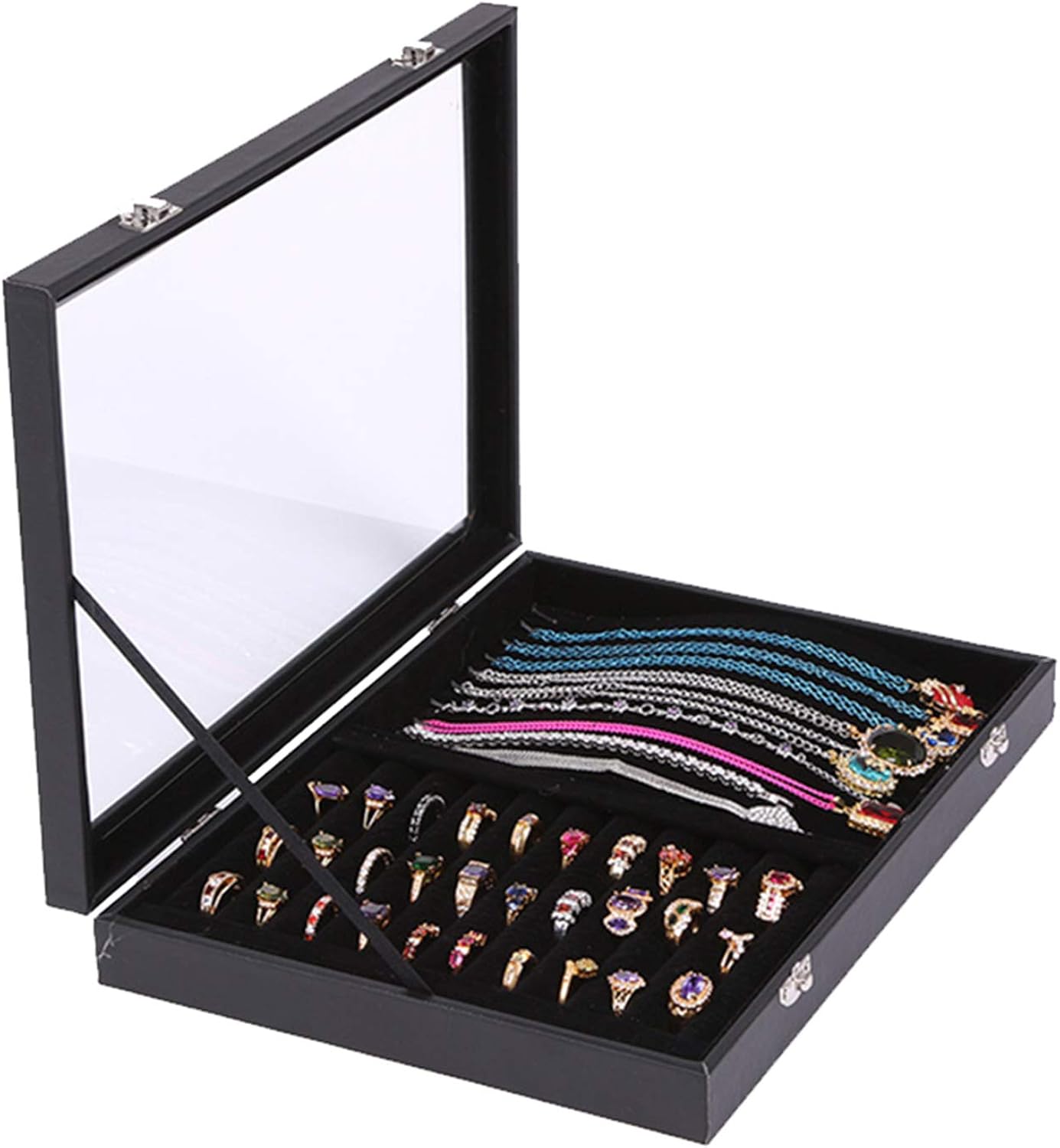 Fablcrew Jewellery Display Box Jewellery Storage Box with Transparent