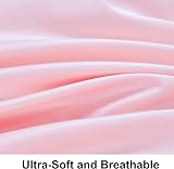 NTBAY 500 Thread Count Egyptian Cotton Fitted Sheet Pink 135x190 Deep Pocket view 4