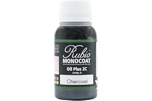 Rubio Monocoat Oil Plus Part A, 20 Milliliters, Charcoal, Interior Wood Stain and Finish, Food Safe, Easy One-Coat, Linseed Oil, Plant Based, VOC/Solvent Free, Furniture & Flooring Hardwax Oil