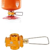 RULLINE Gas Canister Refill Adapter for Camping &ndash; Gold Compact | Aluminum/copper transfer with vent valve for pressure relief. Fits Lindal/EN417 canisters. Lightweight for backpacking.