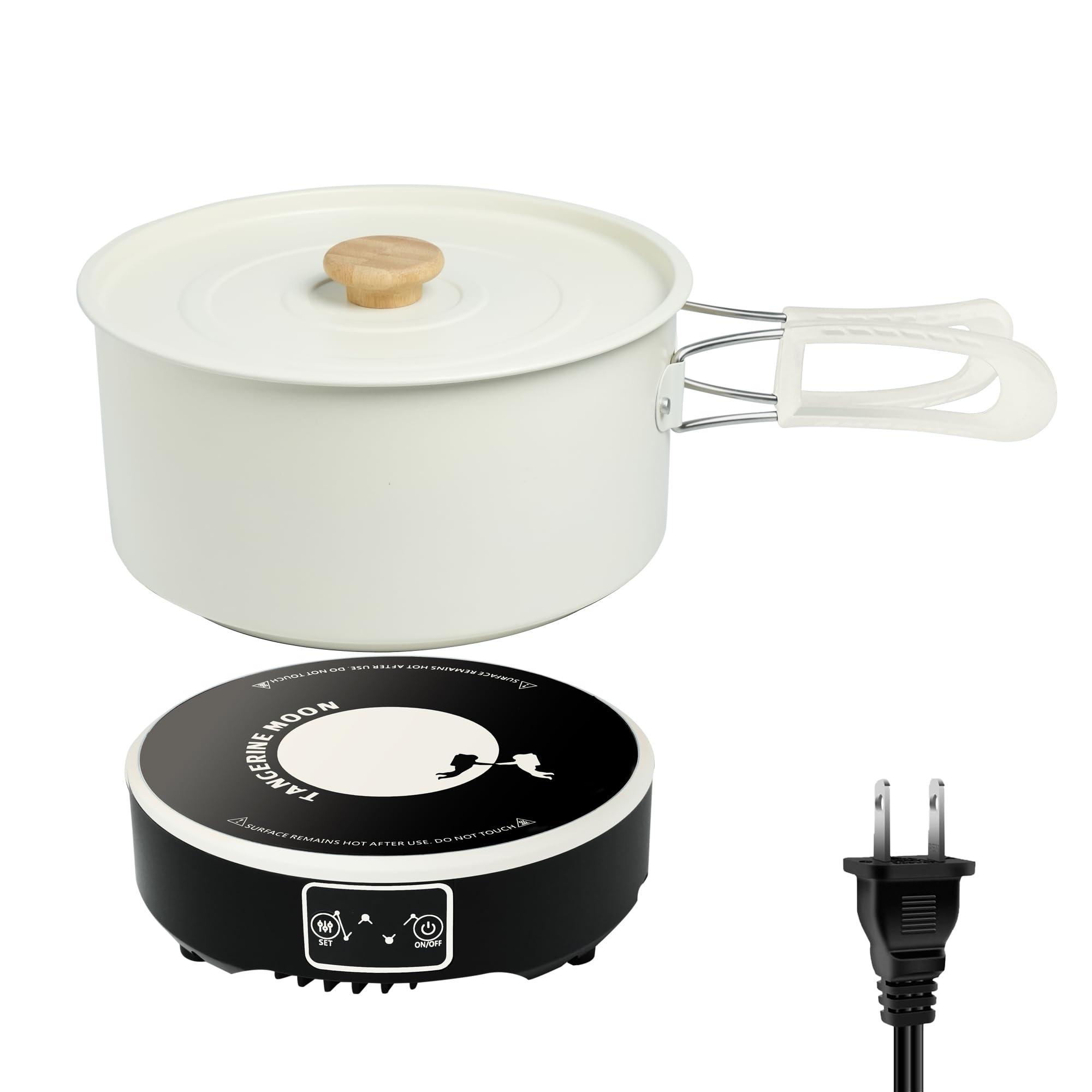 Photo 1 of Portable Induction Cooktop with 2-Qt Pot - 650W Fast Heating, Low Noise | 7-Inch Mini Cooker for Travel, Home,Camping & RV | Flameless, Compact Space-Saving Design