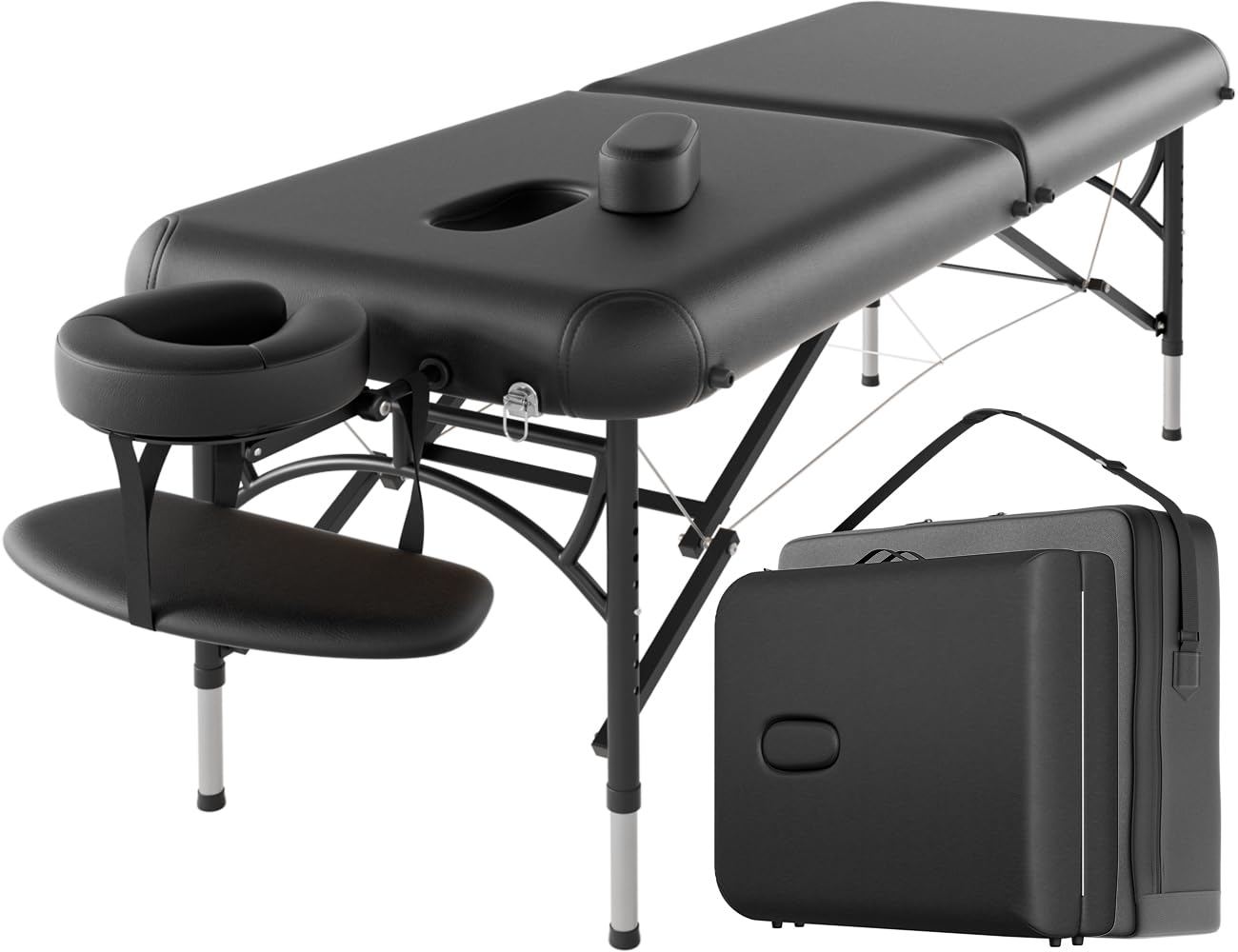 Photo 1 of CLORIS 84" Professional Massage Table Portable 2 Folding Lightweight Facial Solon Spa Tattoo Bed Height Adjustable with Carrying Bag & Aluminium Leg Hold Up to 1100LBS