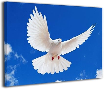 Peinture C Belle Colombe Et Oiseau Decoration Murale Illustration Sans Cadre Pret A Accrocher 30 5 X 3 Cm Amazon Fr Cuisine Maison