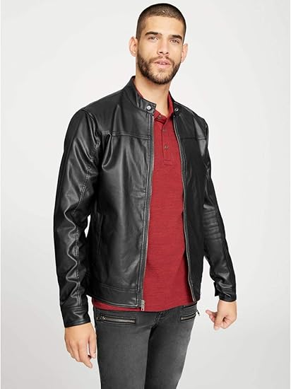 g by guess men's leather jacket