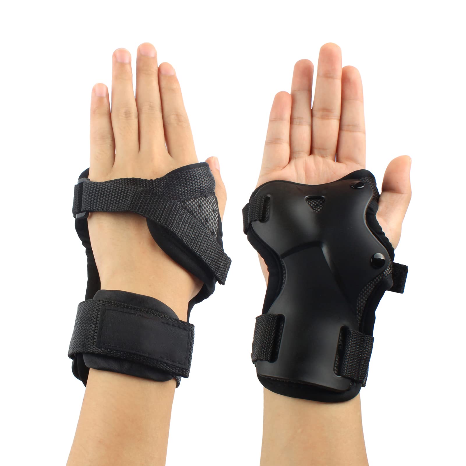 Andux Ski Wrist Guards Extended Wrist Palms Protection Hard Gauntlets Adjustable HXHW-05 (M)