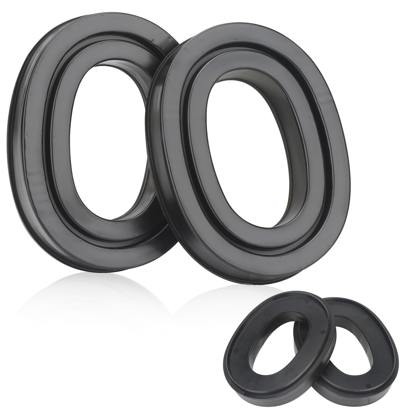 Photo 1 of Upgraded Gel Ear Pads for 3M WorkTunes Hearing Protector (90541 90542), High Density Noise Reduction Replacement Gel Cups with Adapter Plates for Peltor Sport Tactical 300/500 Headset, 1 Set-Black