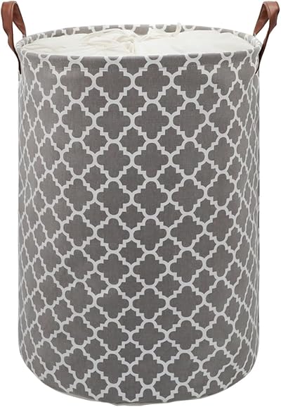 Maxsilan 80L X-Large Laundry Basket with Drawstring Handles Grey