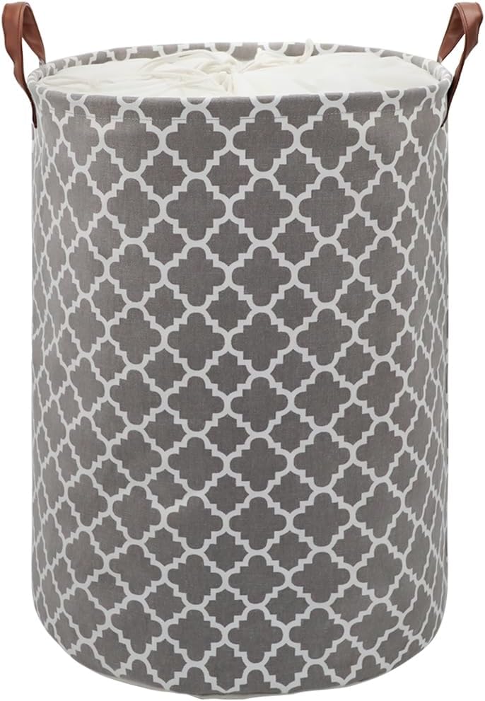 Maxsilan 80L X-Large Laundry Basket with Drawstring Handles Grey