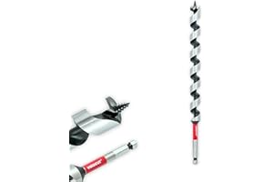 YOKOCUT 1" x 12" Auger Drill Bit for Wood, Hex Shank 3/8 Inch, 2-Flute Spiral, High Carbon Steel, 90 Degrees Cutting Angle, Silver Finish, Pack of 1
