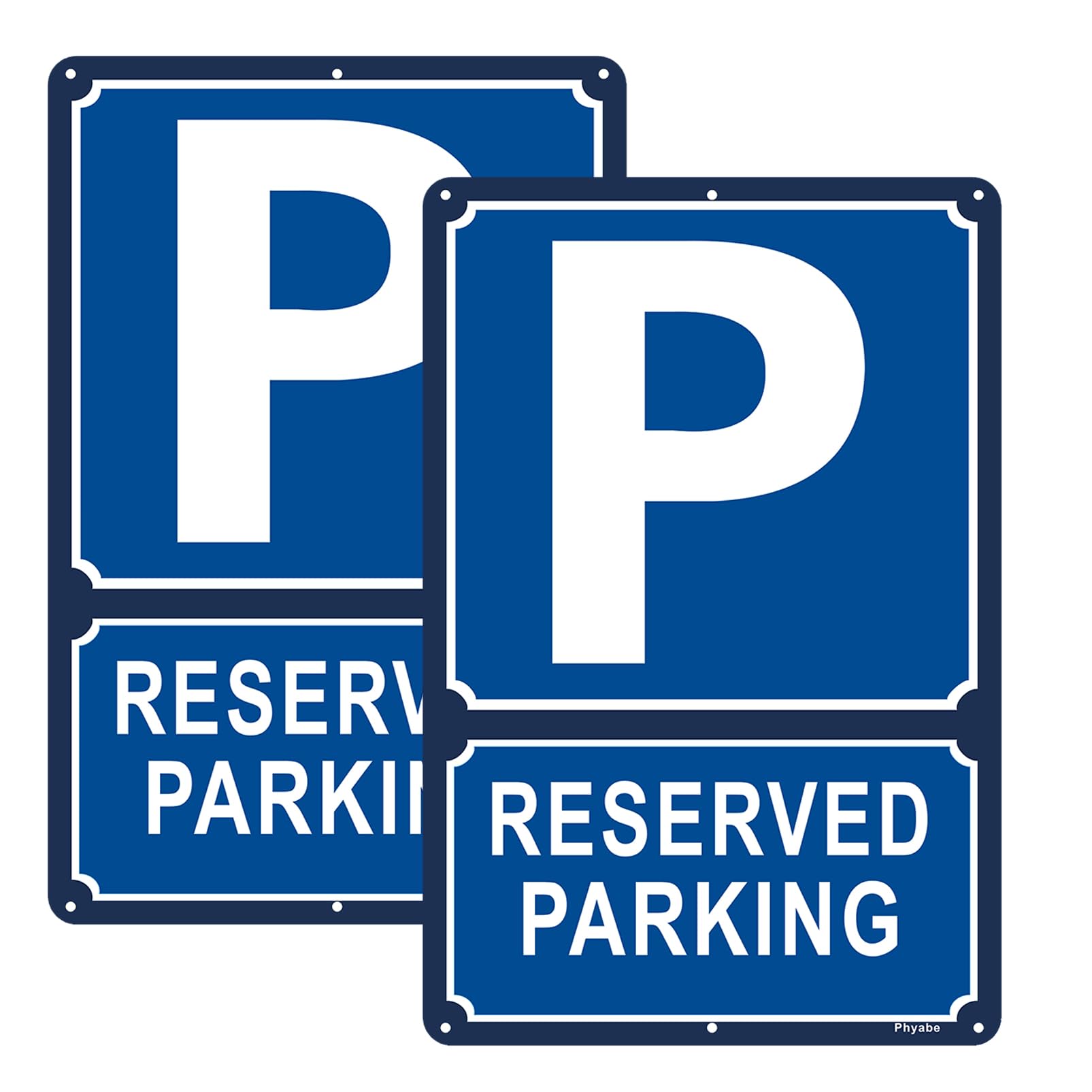 2 Pack Reserved Parking Sign, 20 x 30 cm Rust Free Aluminum Sign, Weather Resistant, Waterproof, Durable Ink, Easy to Install