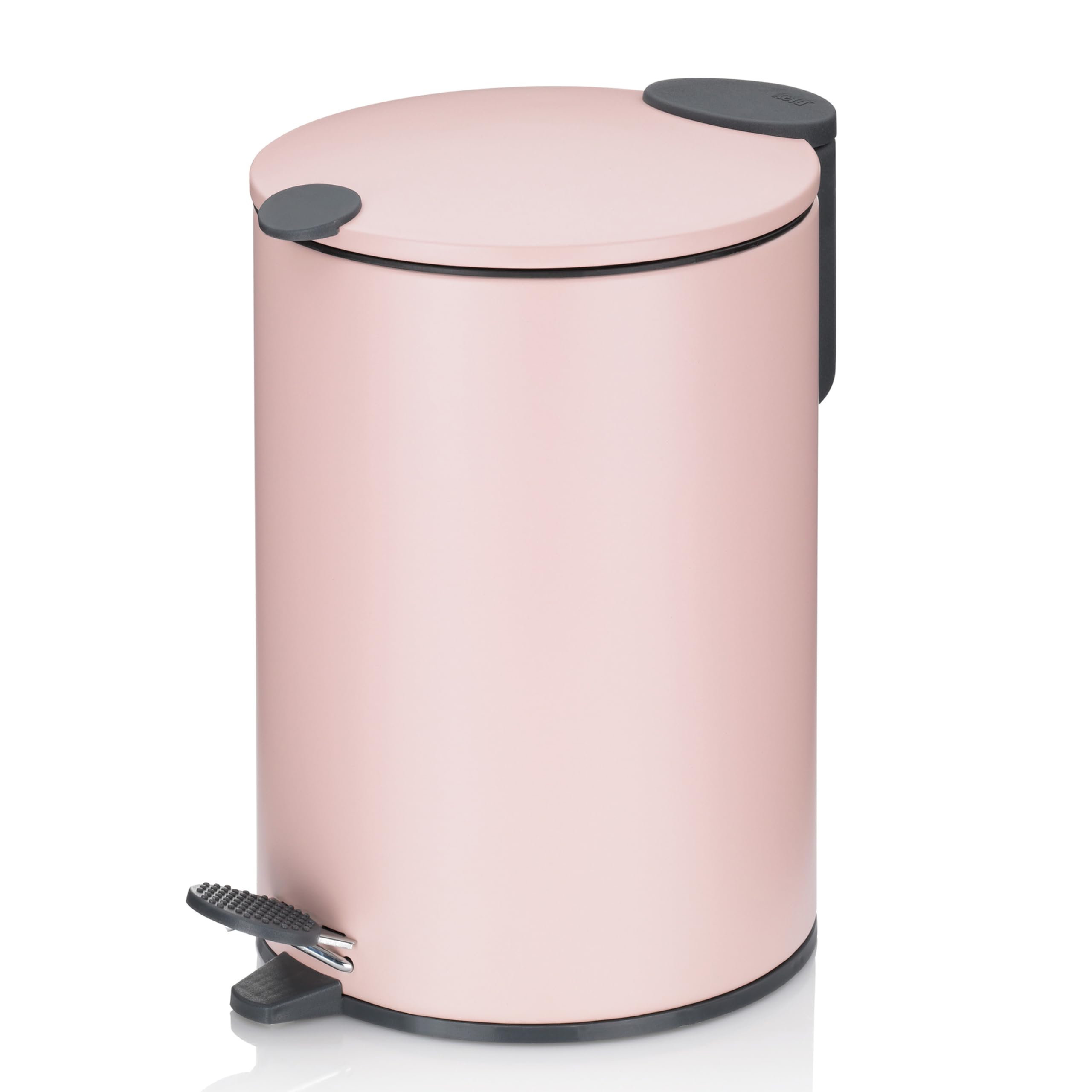 kela 23617 Dust Bin, 3 l, Silent Close, Metal, Mats, Cloud Pink