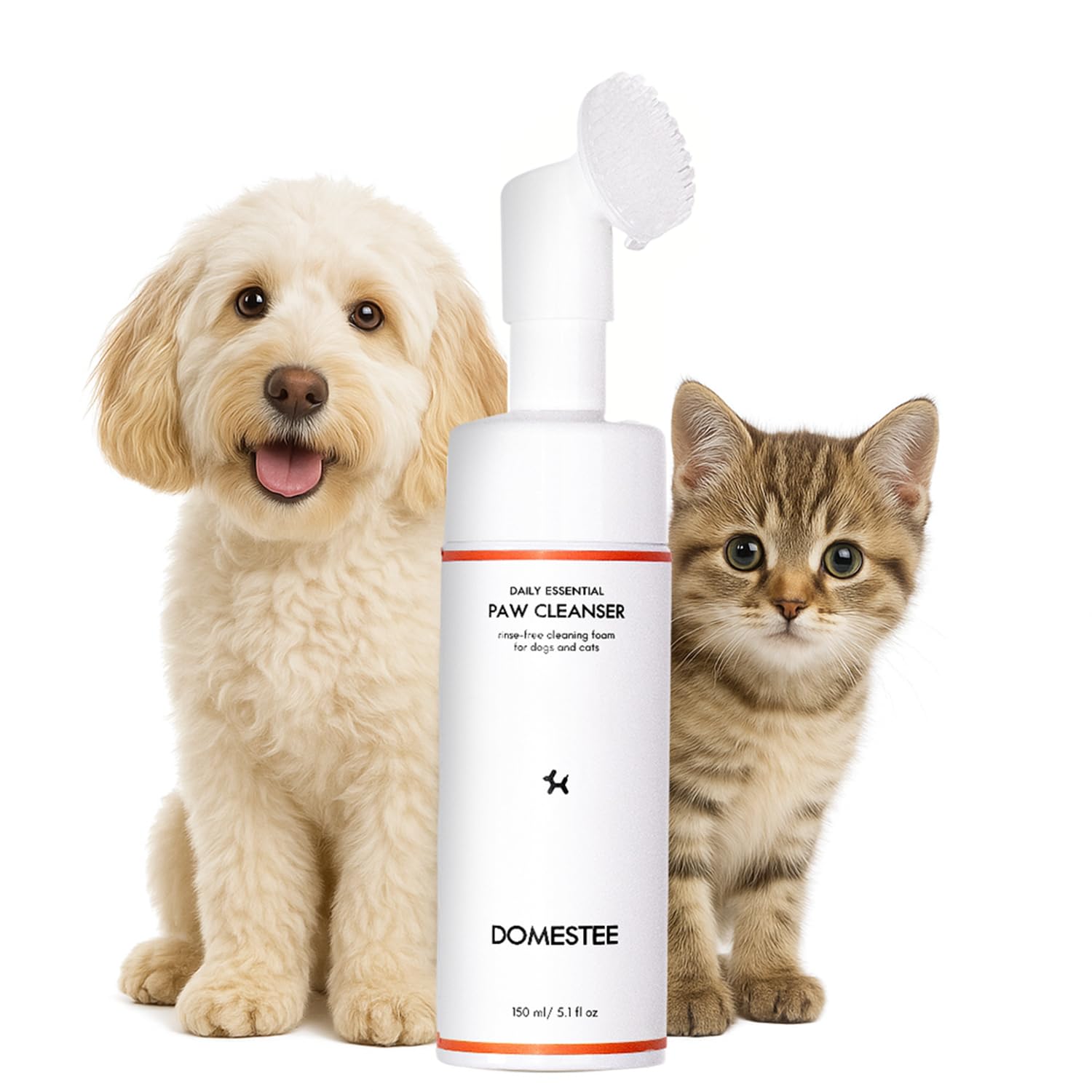 Photo 1 of ***3 INCLUDED***DOMESTEE Dog Paw Cleaner | Gentle & PH-Balanced | Dog Paw Wash for All Breeds | Nourishing Formula with Aloe Vera | Portable & Easy-to-Use | Paw Cleaning Foam with Silicone Brush - 5.1 Fl Oz***3 INCLUDED***