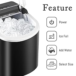 HAILANG Countertop Ice Maker, Portable Ice Machine