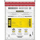 MMF Industries Cash Transmittal Bags | 9W x 12H | Pack of 100 | Unique Alphanumeric Numbering | Self-Sealing Adhesive | Four Tamper Indicators | Folded Bottom | Deposit Plastic Bags