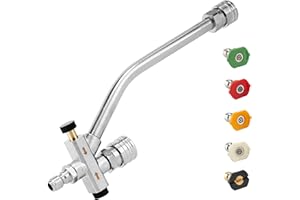 Raincovo Dual Connector Lance Pressure Washer Foam Cannon, Power Washer Soap Attachment, Dual Lance Pressure Washer Wand with 5 Nozzles Tips, 1/4" Quick Connect