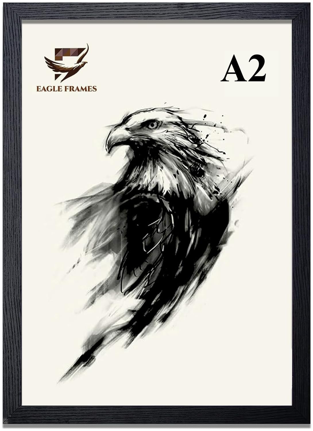 EAGLE FRAMES - Wooden Effect Photo Frames, Premium Quality Poster Frame Comes with a Dual Sided Protective Film for Plexiglass