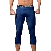Towintec Men’s 3/4 Compression Pants, Athletic Leggings Running Workout Tights Base Layer for Basketball Sports Football Gym