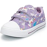 K KomForme Toddler Sneakers for Boys and Girls Dual Hook and Loops Sneakers Baby Canvas Shoes