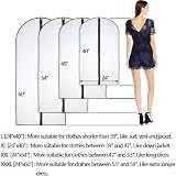 HomeClean Garment Bag Clear 60x120cm 24x48 in Pack of 6 Breathable Zipper view 2