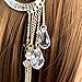 QTMY Silver Moon Rhinestone Tassel with Crystal Charms Hair Clip Pin Hair Chain Jewelry Hair Accessories (Gold Moon Tassel)