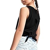Haloumoning Girls Athletic Tank Tops Open Tie Back Sleeveless Workout Running Tennis Sports Shirts 5-14Years