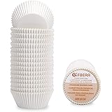 Gifbera White Cupcake Liners Standard Muffin Cups 400-Count, Unbleached Greaseproof Paper, No Smell