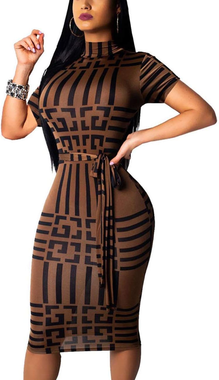 Women Sexy V Neck Dresses Elegant Bodycon Long Sleeve Stretchy Pencil Business Suiting with Waistband Slim Fit Zipper