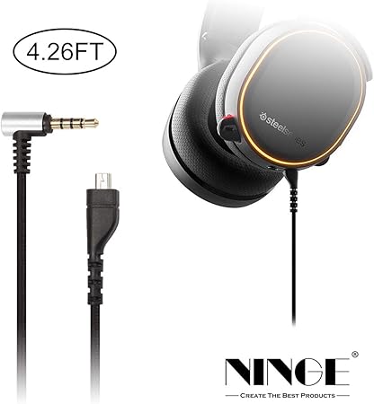 Amazon Co Jp Ninge 交換用ケーブル Steelseries Arctis 3 Arctis 5 Arctis 7 Arctis Pro Wireless Arctis Proゲーム用ヘッドセットケーブル 1 3m 家電 カメラ