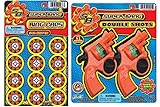 Super Bang Double Shots Cap Guns + 192 Shots Ring Caps Bundle Set - Western-Themed Gun Toy - Ages 8 and Up
