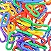 Bird Hooks Chain ,100pcs/lot Plastic C-clips Hooks Chain C-links Sugar Glider Rat Parrot Toy Bird Toys Stairs Pet Products for Parrots Parakeets(1.57 X 0.47inch)