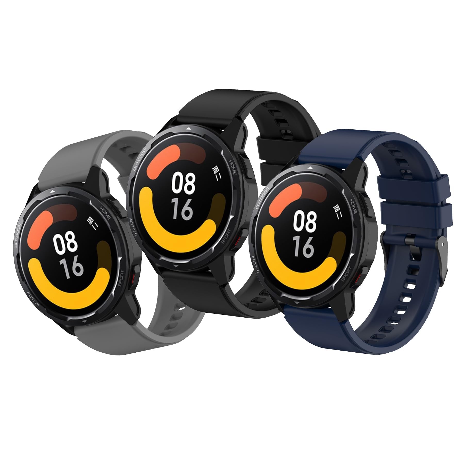 MIJOBS 3PCS Straps Compatible with Xiaomi Watch S1 Active Wristband Xiaomi Watch S1, Xiami Mi Watch Color, Mi Watch Sport, Xiaomi MI WATCH Strap Breathable Silicone Sport Replacement Watchband