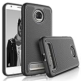 Tekcoo for Moto Z2 Force Case, for Motorola Z2 Force Sturdy Case, [Tmajor] Shock Absorbing [Black] Rubber Silicone & Plastic Scratch Resistant Bumper Grip Hard Cases Cover for Moto Z Force 2017