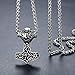Men's Stainless Steel Viking Thor's Hammer Celtic Knot Pendant Necklace, 24