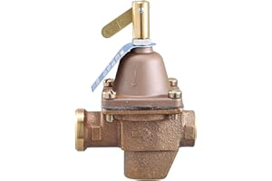 Watts B1156F Bronze High Capacity Water Feed Regulator, 1/2 Inch, NPT Threaded Inlet Connection, With Purge Lever and Stainless Steel Strainer, Tight Seating Check Valve