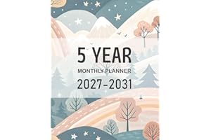 5 Year Monthly Planner 2027-2031: Cozy Pastel Five Year Calendar Organizer Two Pages Per Month From January 2027 To December 