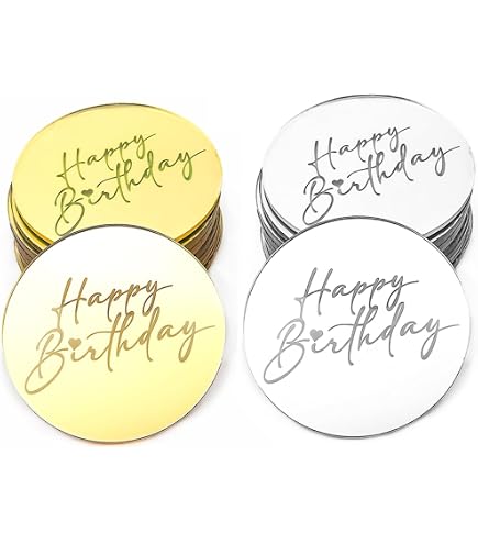 Edible Cup 30pcs Acrylic Happy Birthday Cupcake Toppers Cake Topper ...
