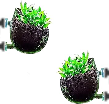 Amazon D Stone アクアリウム 水槽 オーナメント インテリア かくれ家 ガラス 植物 無 ポット 透明 ２個 D Stone 岩 ガラス玉 通販