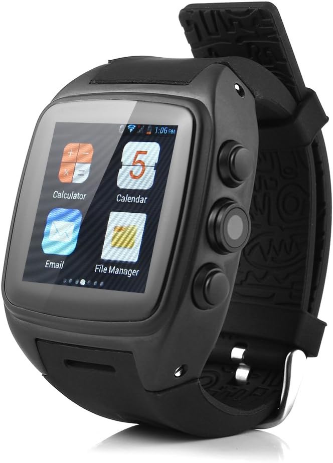 Newest IMacwear M7 Black Smart Watch Phone -- Android 4.4.2 OS Dual-core CPU Screen Sports Pedometer Heart Rate Monitor GPS Waterproof 5.0 MP Camera Smart Watch phone