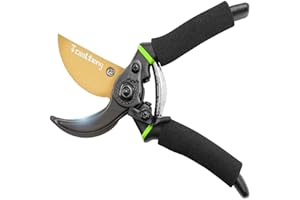 TOOLTENG Premium Titanium Bypass Pruning Shears, Heavy Duty Ultra Sharp Garden Scissors, Professional Hand Pruners, Tree Trimmers, Hedge Clippers, Garden Shears and Rose Clippers Tools for Gardening