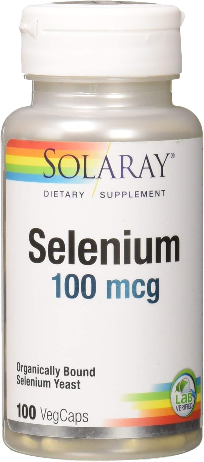 Solaray Selenium Organically Bound, Veg Cap (Btl-Plastic) 200mcg | 100ct: Health & Personal Care
