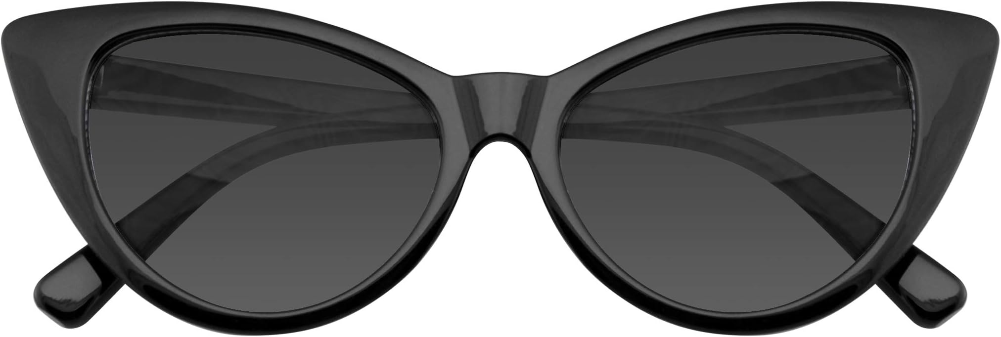 Fashion Classic Vintage Eyewear Cat Eye Designer Shades Frame Sunglasses (Black, 50)