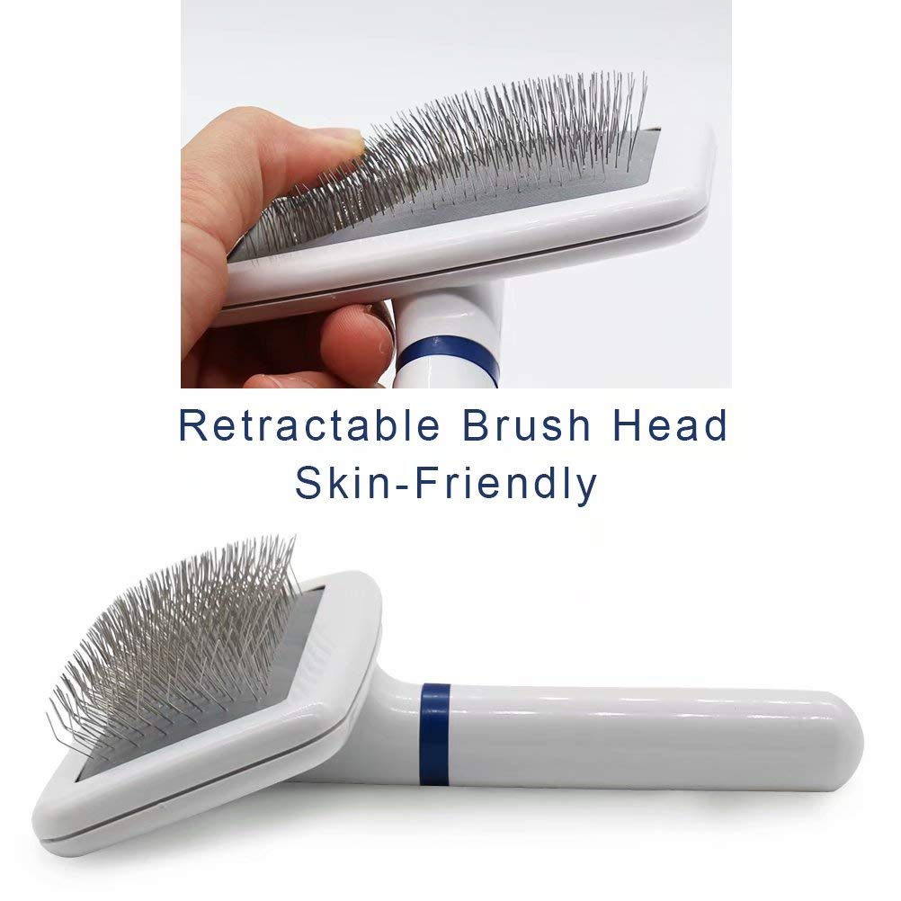 Nuheby Dog Hair Brush De-Shedding Tool Slicker Brush for Pet Grooming (5.3\'\' x 4\'\')