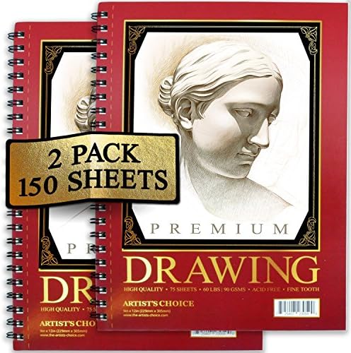 Artist’s Selection Sketch Pad,75 Sheets, Pack of two