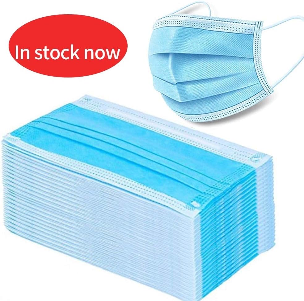EBEIZZI Disposable Mask Filter 3-ply Face Mask Personal Protection Dust-Proof Anti Spittle Eye Mask for Earloop (50 PCS)