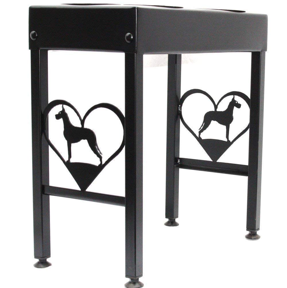 Elevated dog feeder stand raised dog bowls for Great Dane