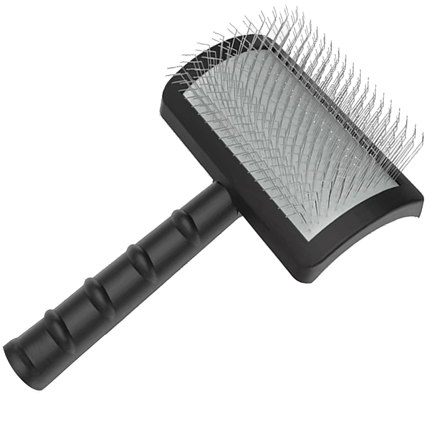 Hopbucan Firm Slicker Brush for - Extra Long Pin Slicker Brush for Dog Pet Grooming Wire Brush and Deshedding (Black)